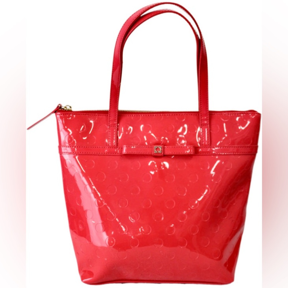 Kate Spade Camellia Street Jeralyn Small Patent Leather Tote Bag, Chili Red